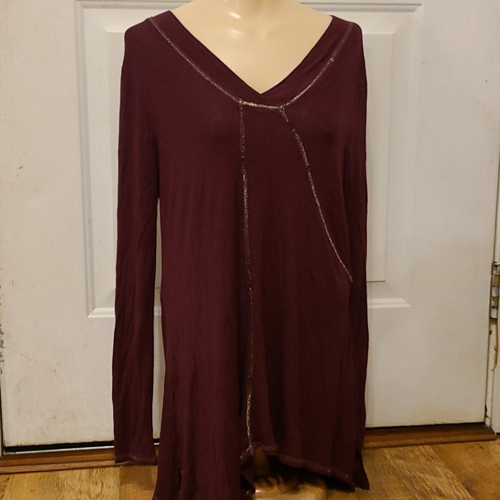 Cato Burgundy VNeck Shirt